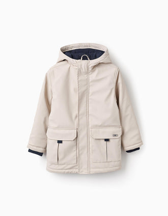 Parka Matelassée en Caoutchouc pour Garçon, Beige