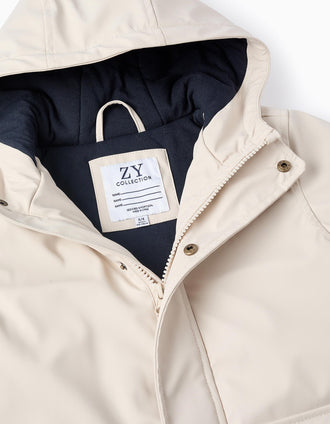 Parka Matelassée en Caoutchouc pour Garçon, Beige