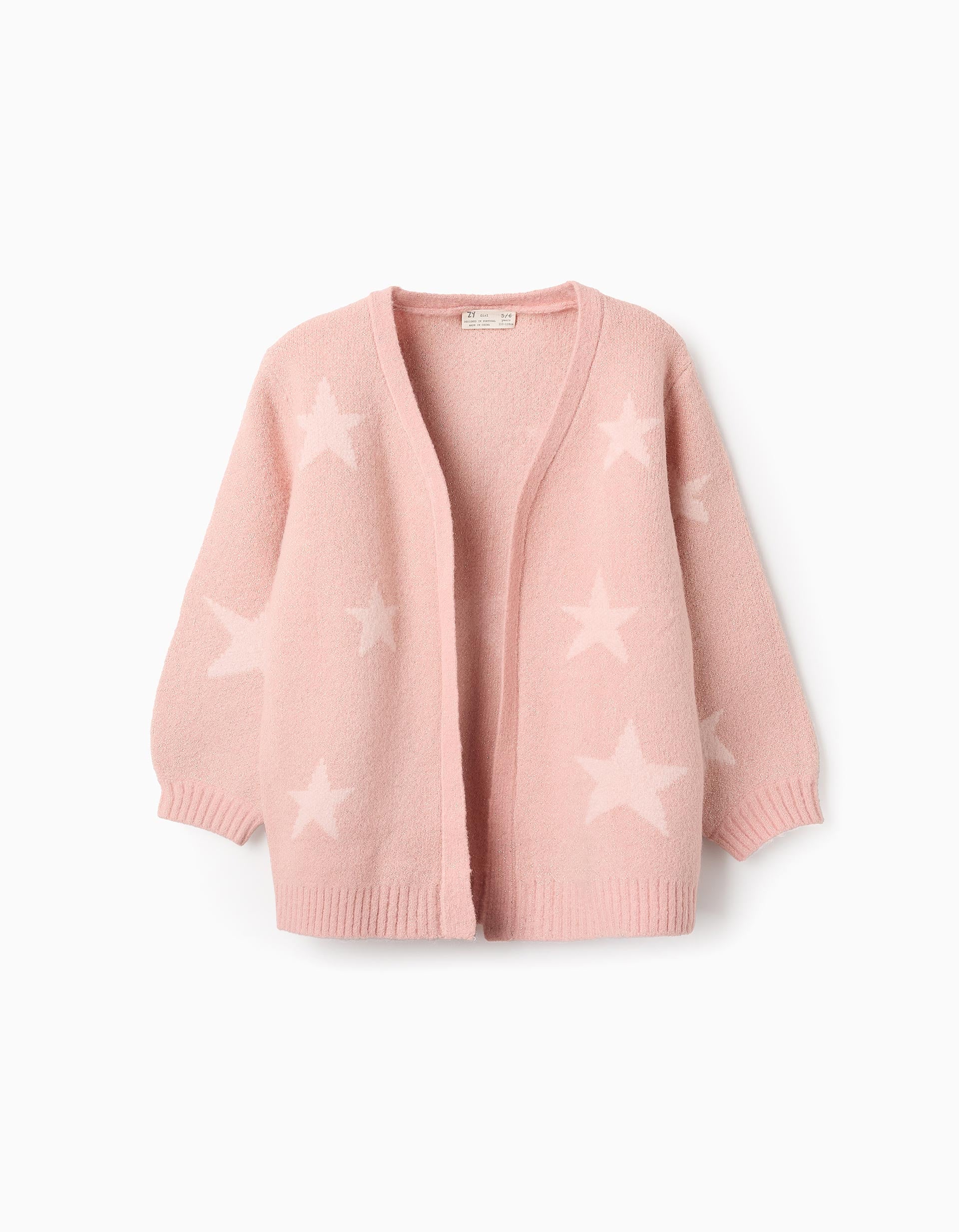 Lurex Knit Cardigan for Girls, Pink/Gold