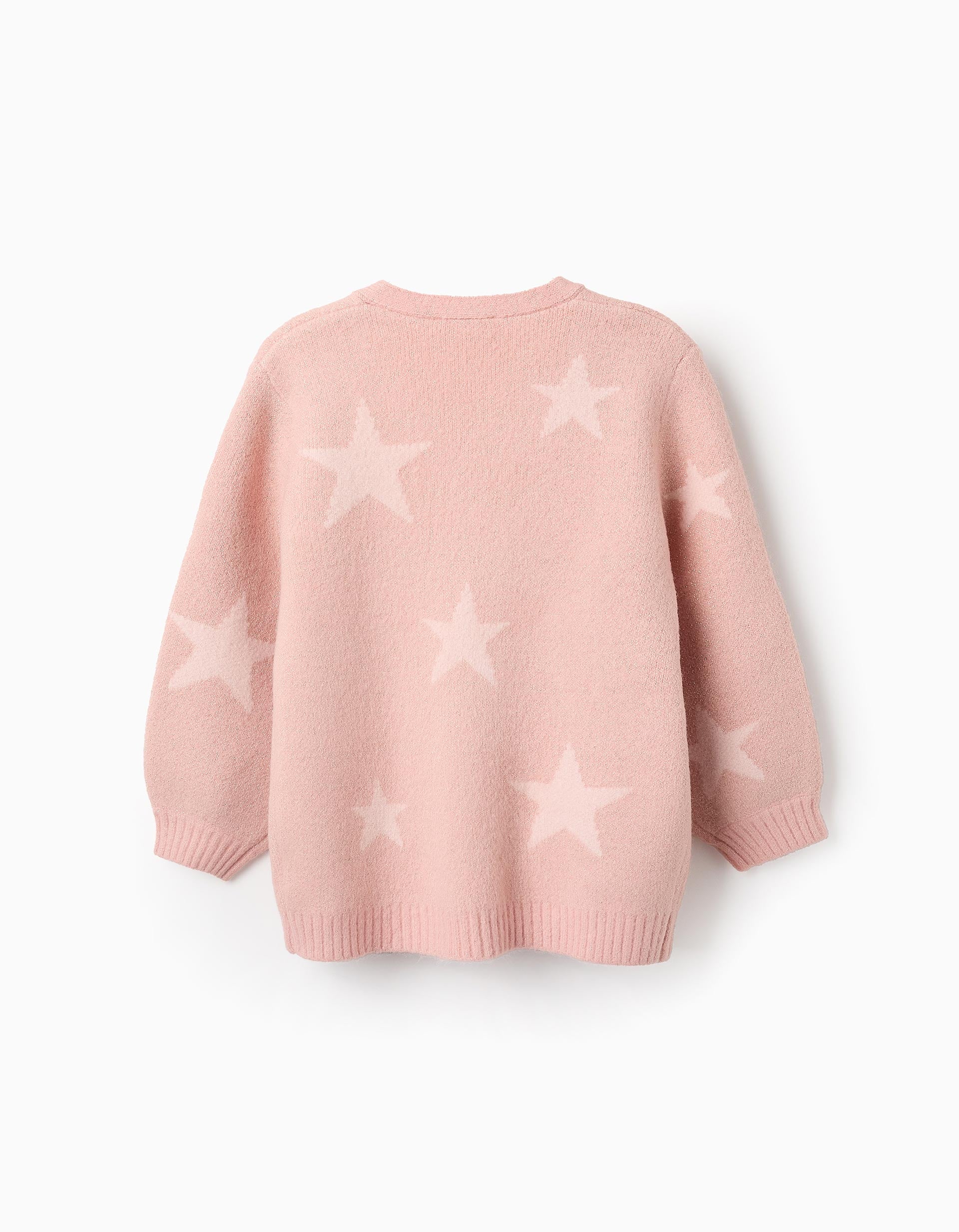 Lurex Knit Cardigan for Girls, Pink/Gold