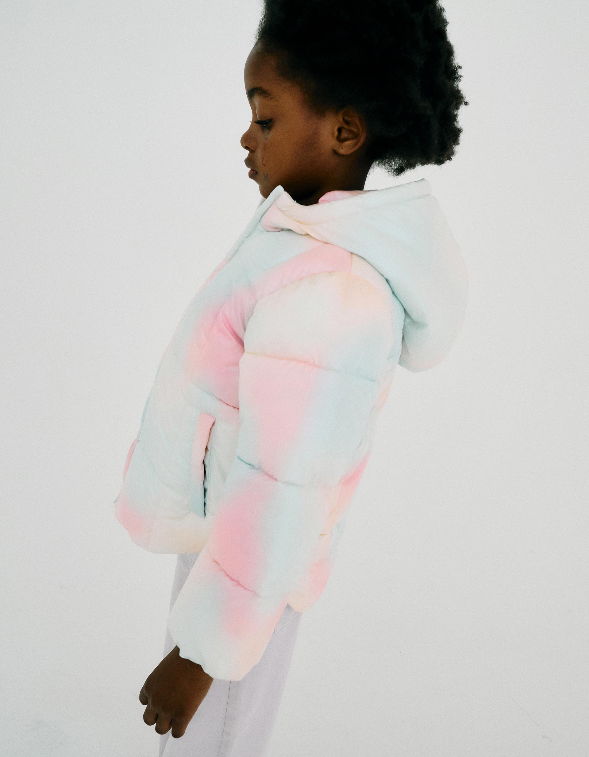 Padded Hooded Jacket for Girls, Iridescent