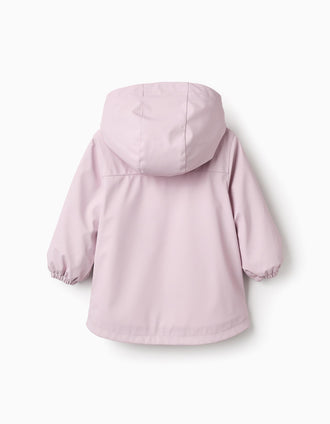 Parka de Goma con Forro de Sherpa para Bebé Niña, Rosa