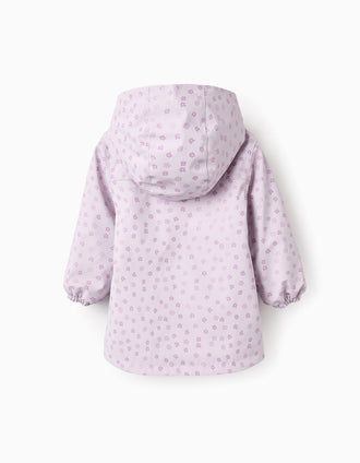 Parka de Borracha com Forro em Sherpa para Bebé Menina, Lilás