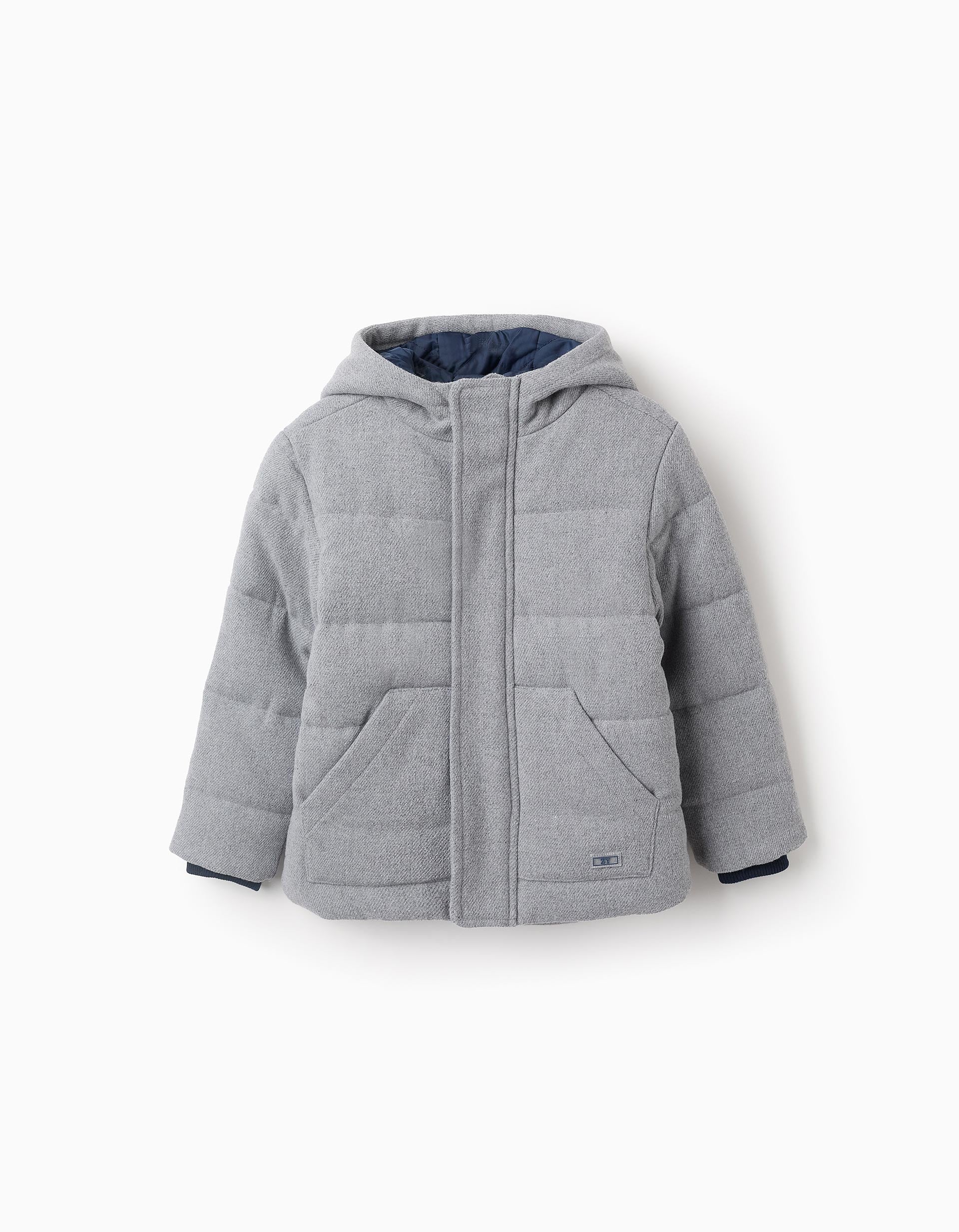 Padded Hooded Jacket for Boys, Grey