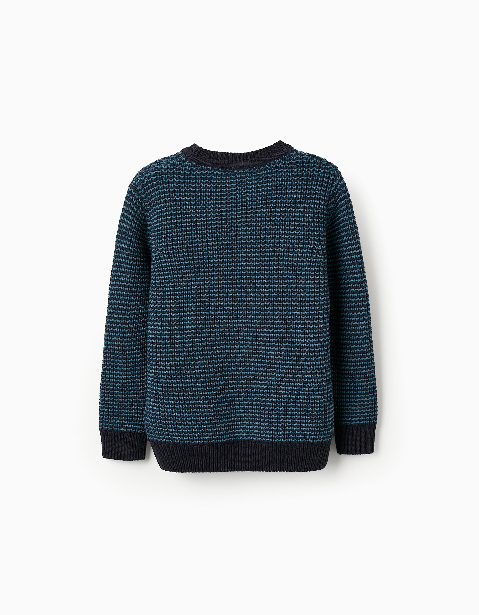 Thick Knit Jumper for Boys, Blue/Turquoise