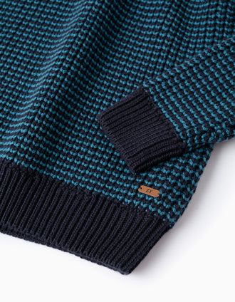 Camisola de Malha Grossa para Menino, Azul/Turquesa
