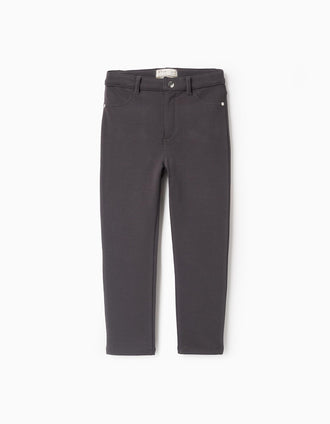 Jegging Gratté pour Fille 'Skinny', Gris Foncé