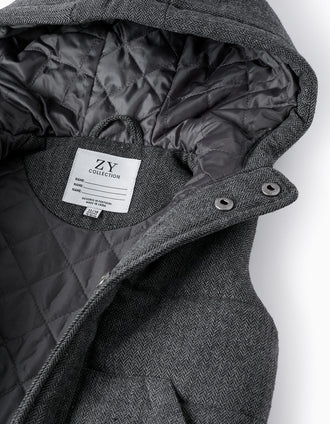 Gilet Matelassé avec Capuche pour Bébé Garçon, Gris