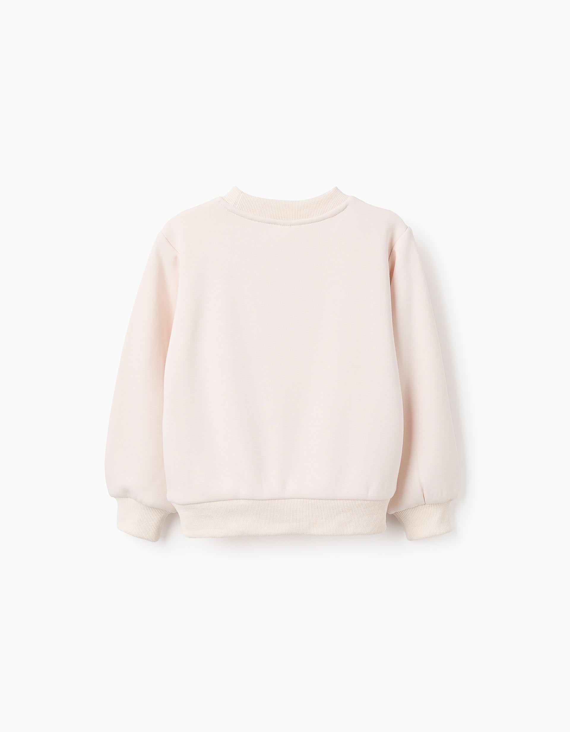 Thermal Effect Sweatshirt for Girls 'Save the World', Beige