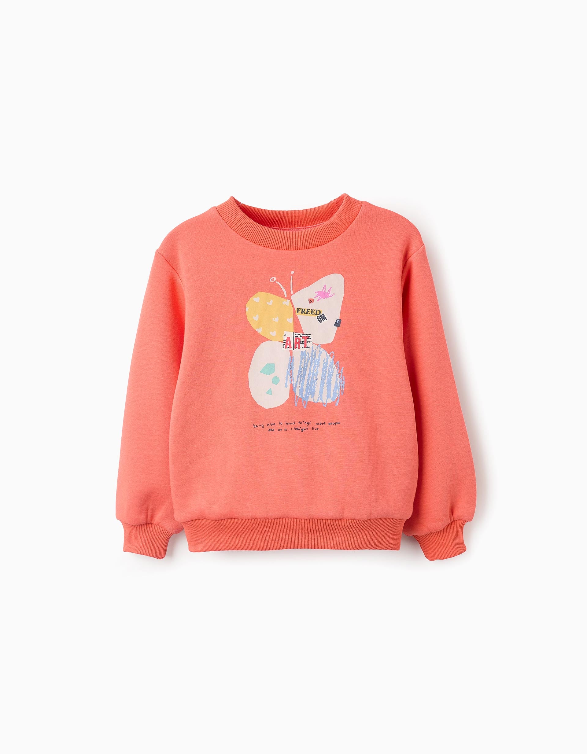 Thermal Effect Sweatshirt for Girls 'Freedom', Orange