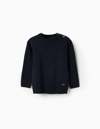 Camisola de Malha Fina para Bebé Menino, Azul Escuro
