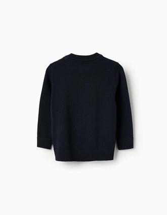 Pull en Maille Fine pour Bébé Garçon, Bleu Foncé
