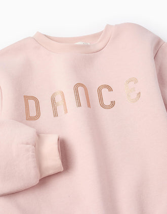 Sweat Cardada + Saia Plissada com Lantejoulas para Menina, Rosa
