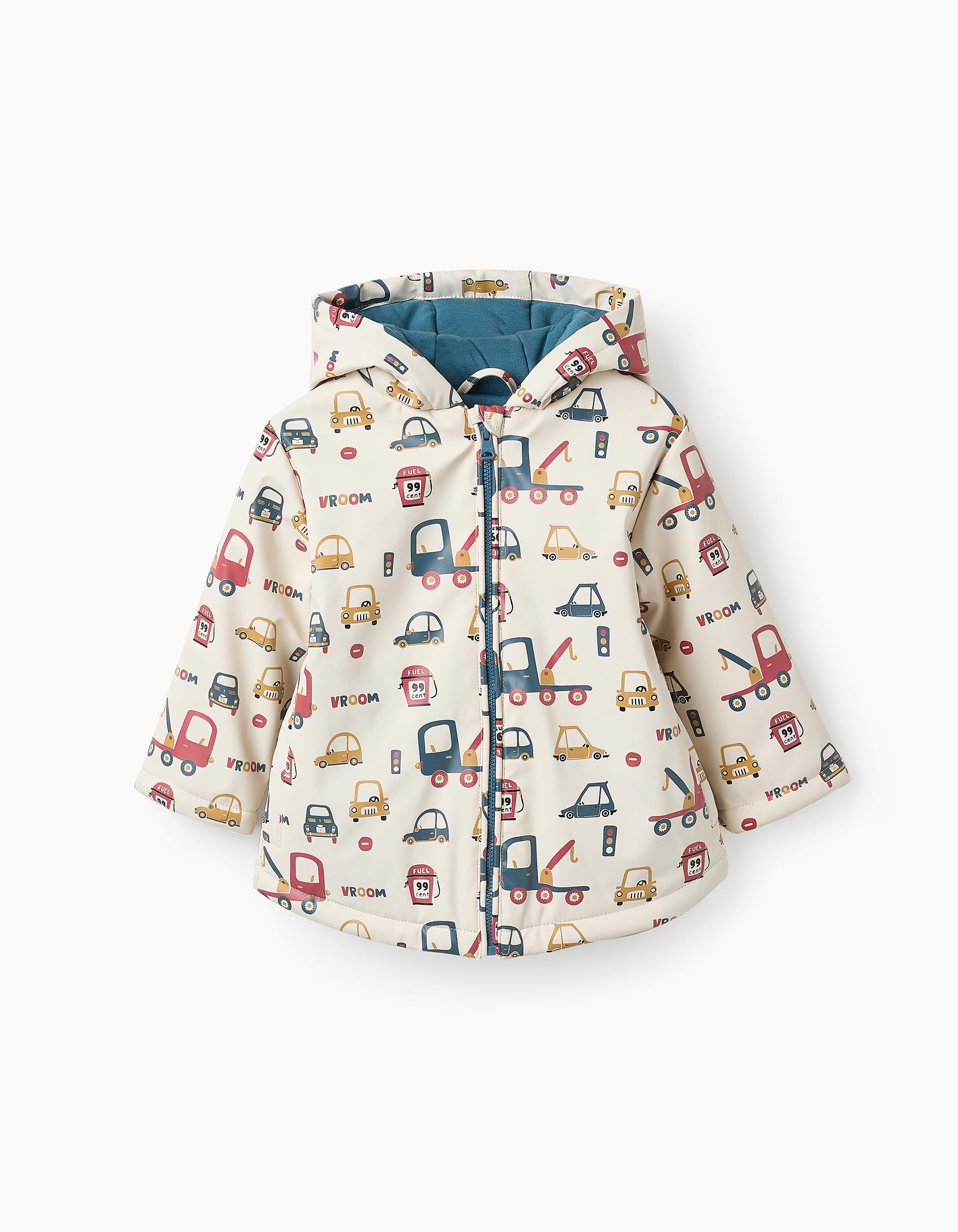 Rubber Parka with Padding for Baby Boys, Beige