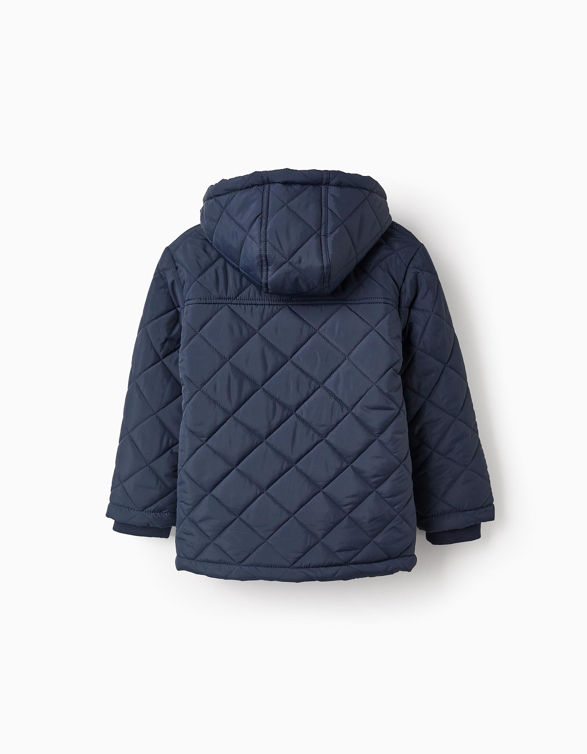 Padded Parka with Removable Hood for Boys, Dark Blue