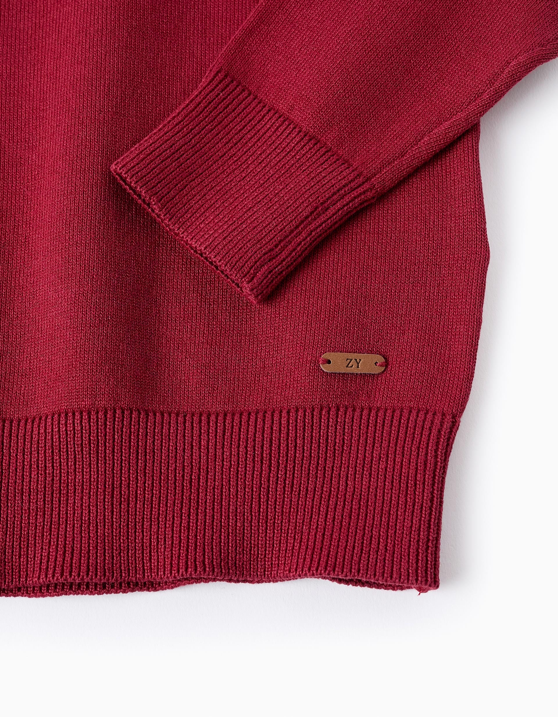 Fine Jumper for Boys, Burgundy