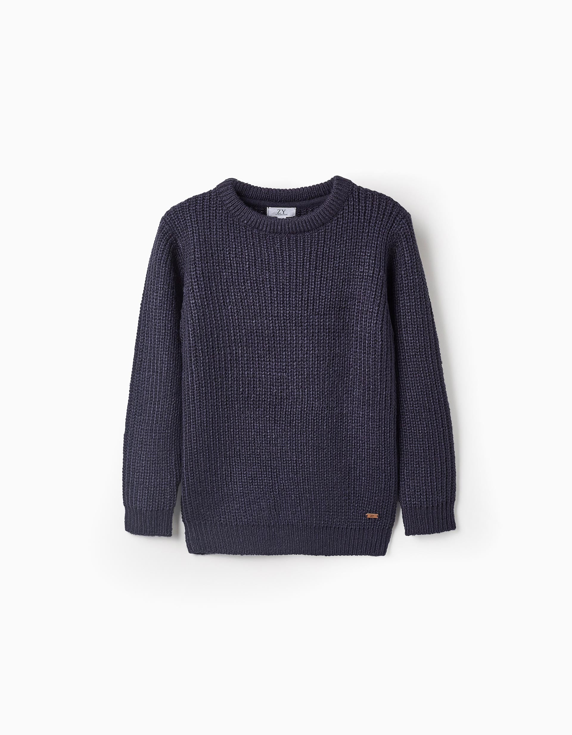 Thick Knit Jumper for Boys, Dark Blue