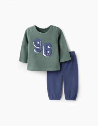 Pyjama Polaire pour Bébé Garçon '96', Vert/Bleu