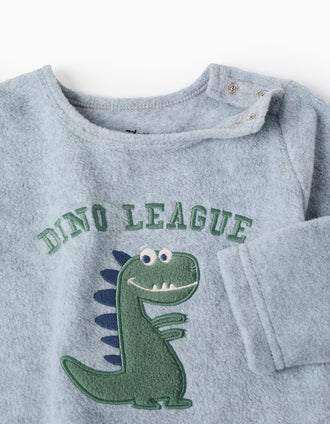 Pijama Polar para Bebé Niño 'Dinosauro', Gris/Verde