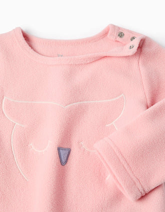 Pijama Polar para Bebé Menina 'Coruja', Rosa/Azul