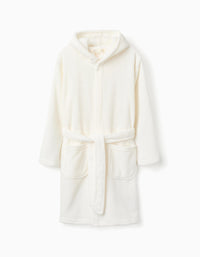 Peignoir avec Capuche en Coraline pour Fille, Blanc
