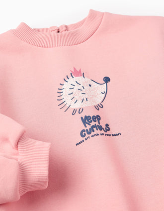 Sudadera Perchada para Bebé Niña 'Erizo', Rosa