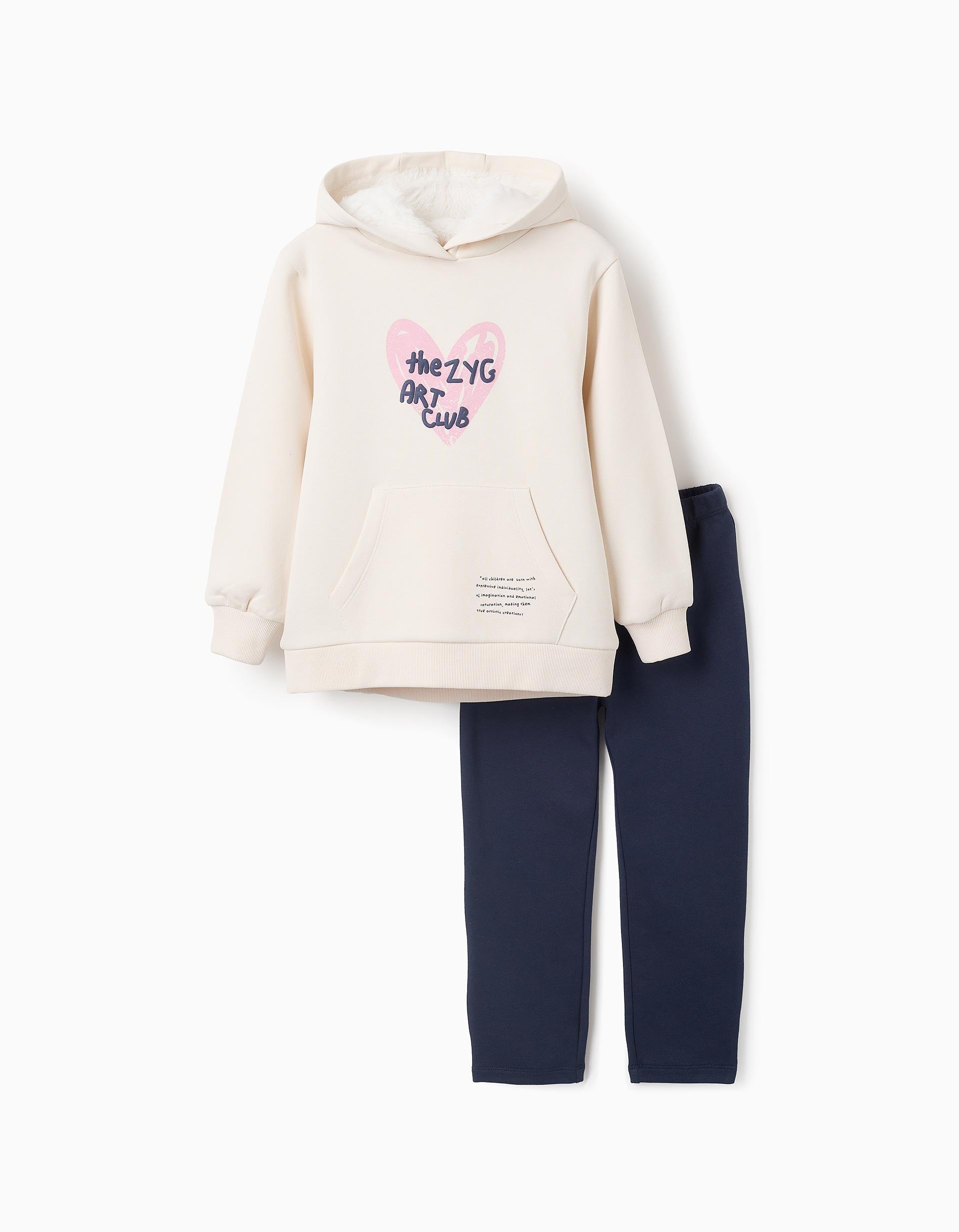 Sweatshirt+ Brushed Leggings for Girls 'Art Club', Beige/Blue