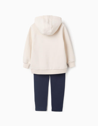Sudadera+ Legging Perchados para Niña 'Art Club', Beige/Azul