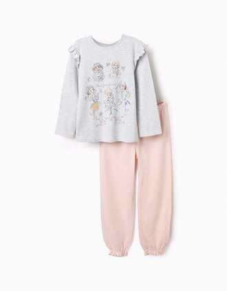 Pijama de Algodão para Menina 'Princesas Disney', Rosa/Cinza