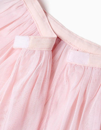 Pijama Brilha no Escuro com Saia de Tule para Menina 'Read', Rosa