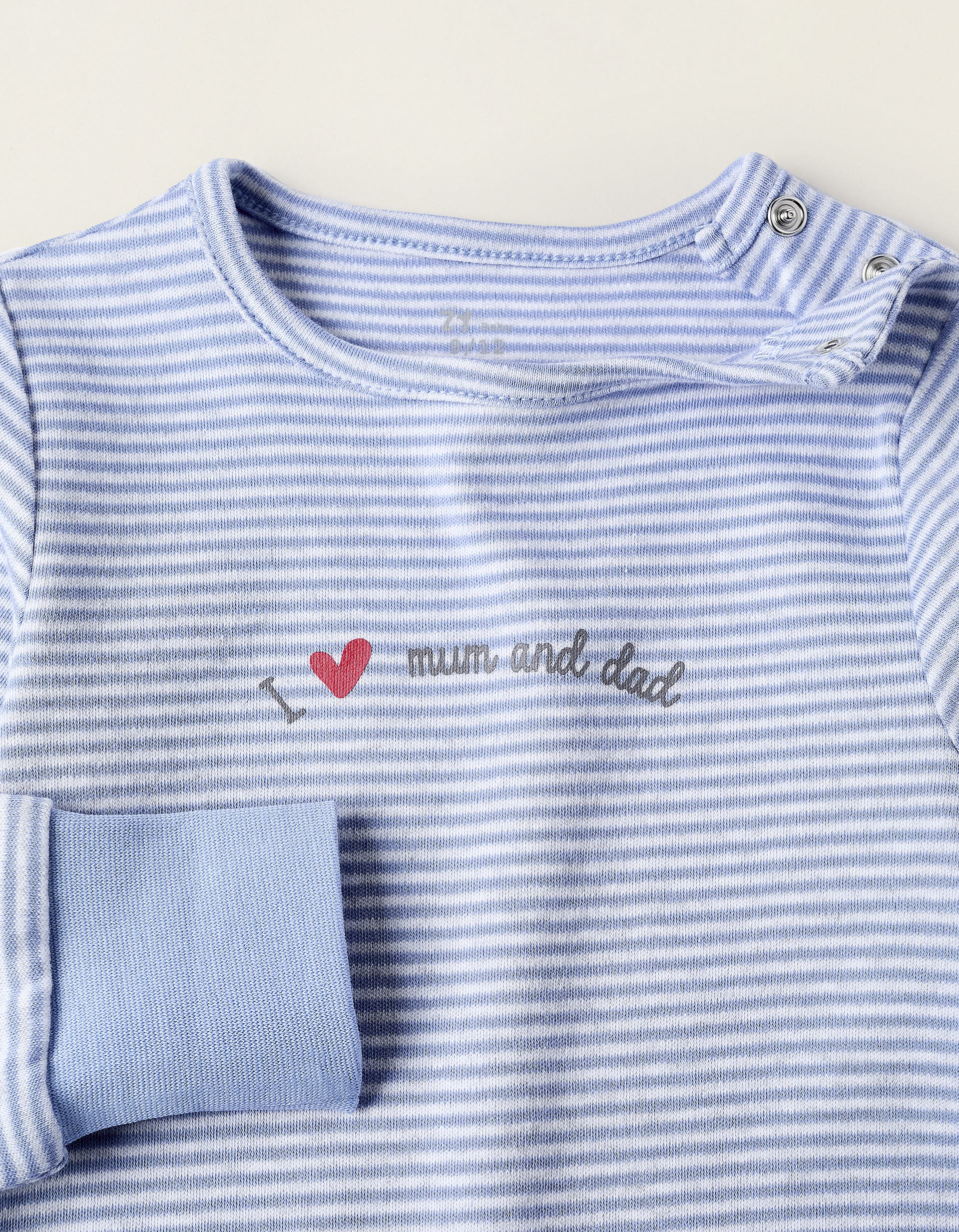 Sleepsuit + bib for Baby Boys 'Mum & Dad', Blue