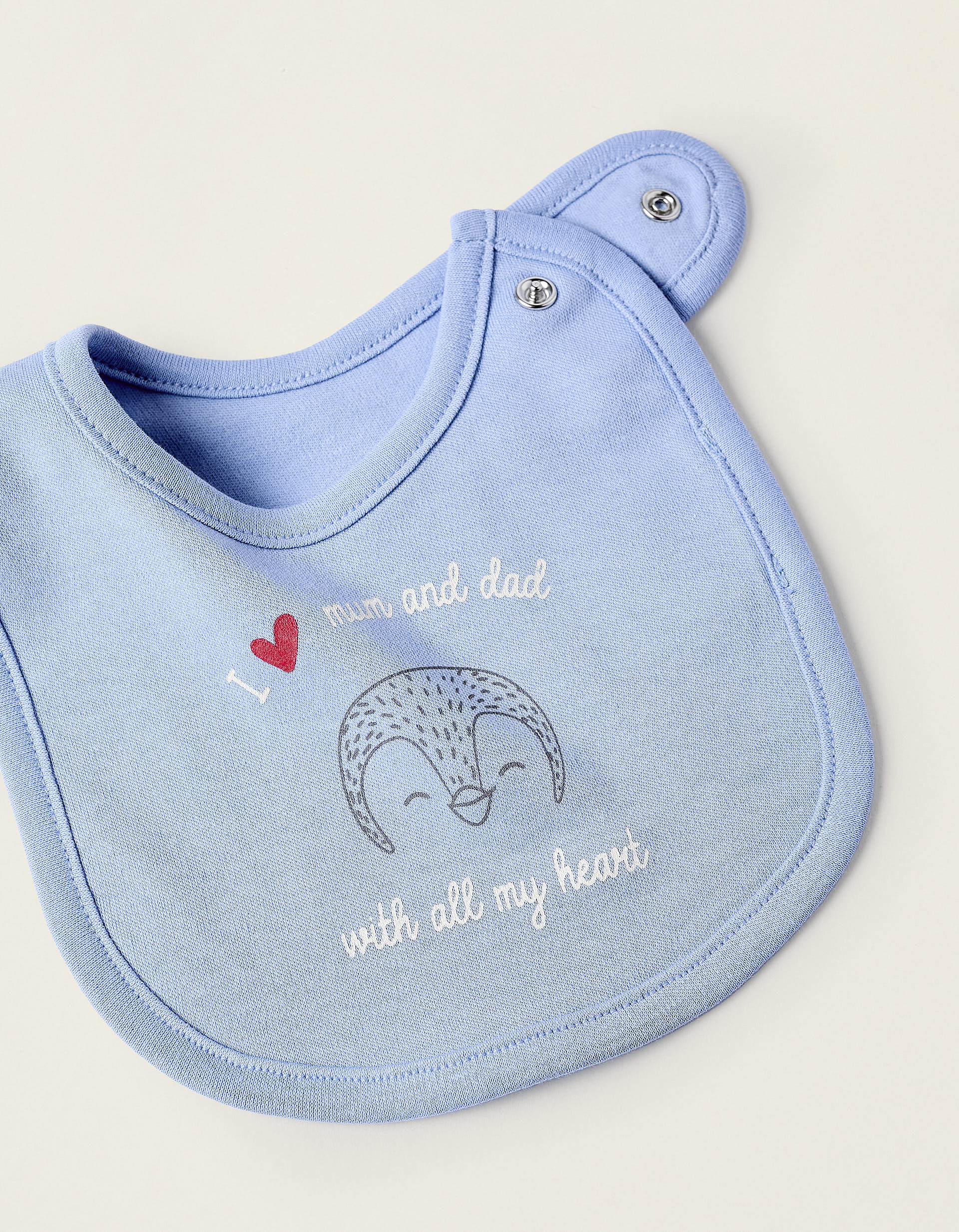 Sleepsuit + bib for Baby Boys 'Mum & Dad', Blue
