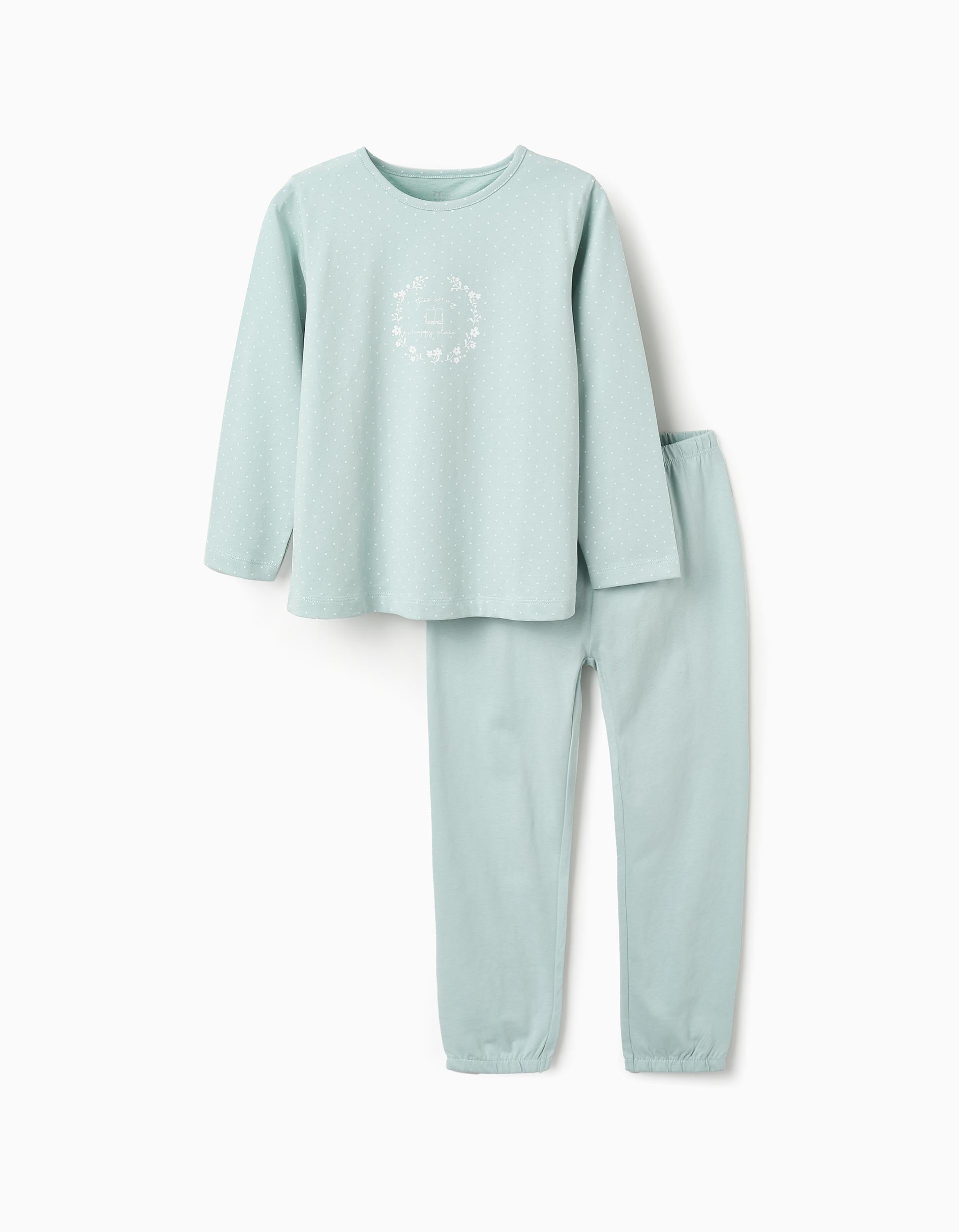 Cotton Pyjama for Girls 'Happy Place', Blue