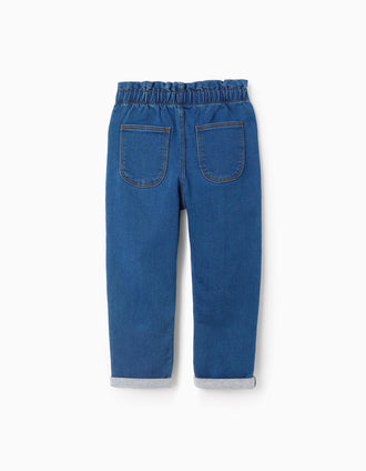 Jean pour Fille 'Paperbag', Bleu