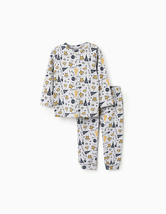 Pyjama Côtelé pour Bébé Garçon 'Tigre', Gris