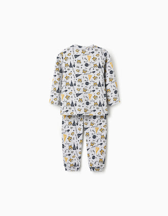 Pyjama Côtelé pour Bébé Garçon 'Tigre', Gris