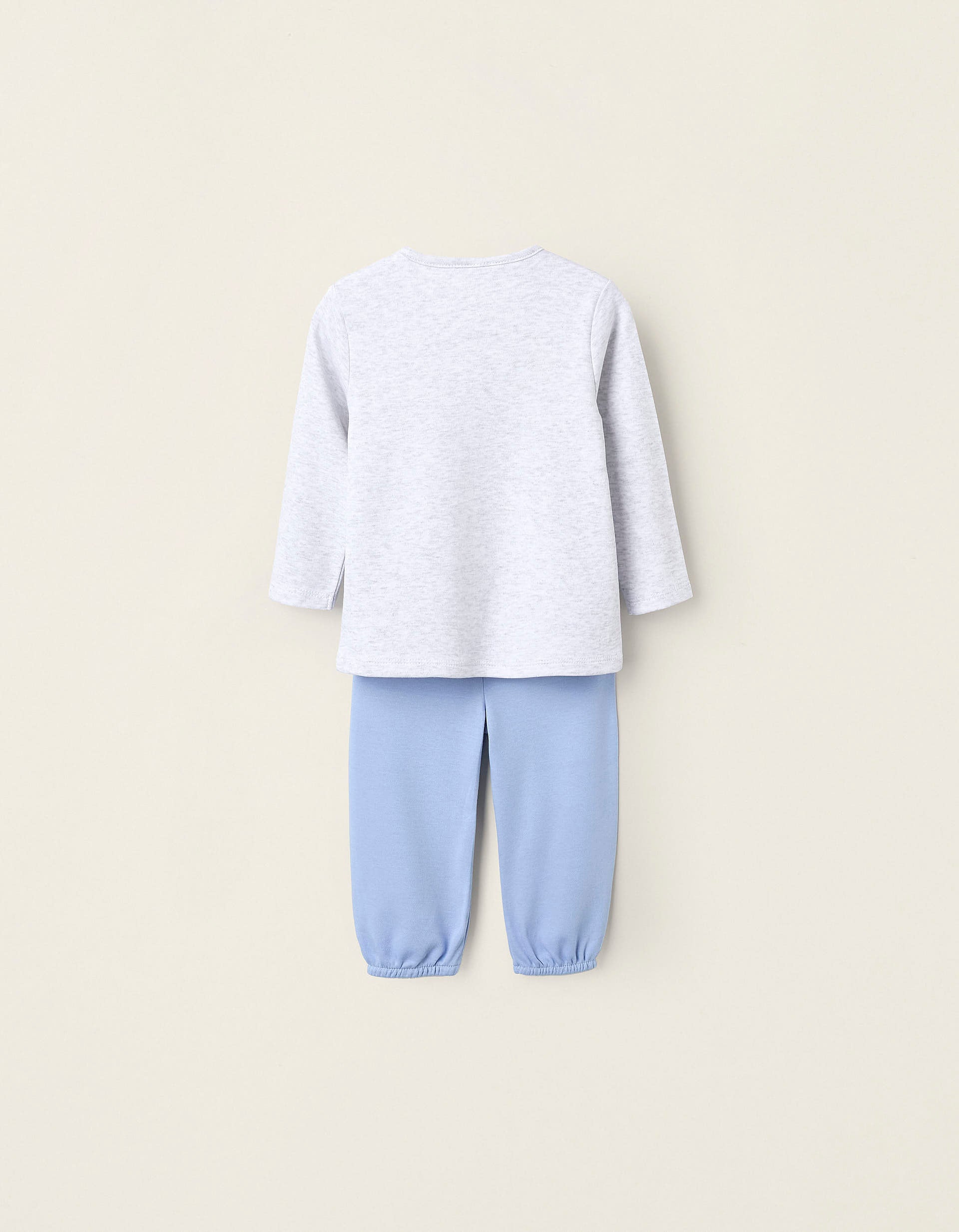 Cotton Pyjama for Baby Boys 'Mum & Dad', Blue/Grey