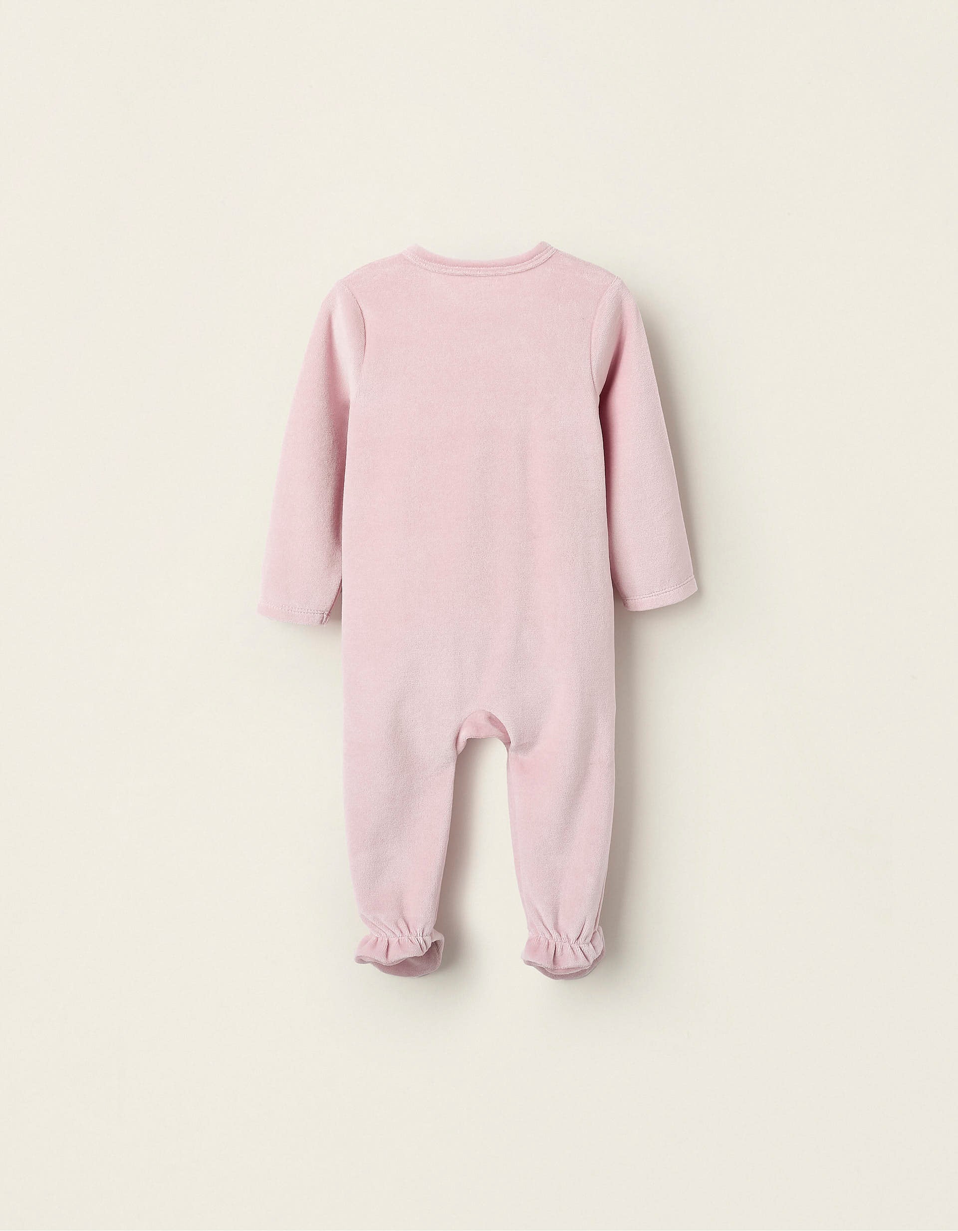 Velour Sleepsuit for Baby Girls 'Family Love', Pink