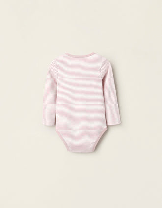 2 Cotton Bodysuits for Baby Girls 'Mum & Dad', White/Pink