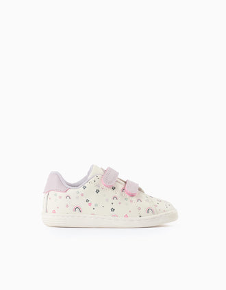 Zapatillas para Bebé Niña 'Flores & Arco iris', Blanco/Lila