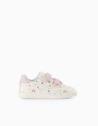 Zapatillas para Bebé Niña 'Flores & Arco iris', Blanco/Lila