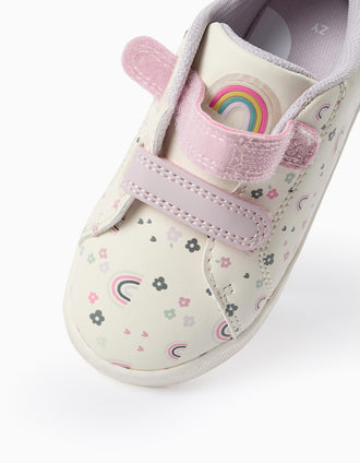 Zapatillas para Bebé Niña 'Flores & Arco iris', Blanco/Lila