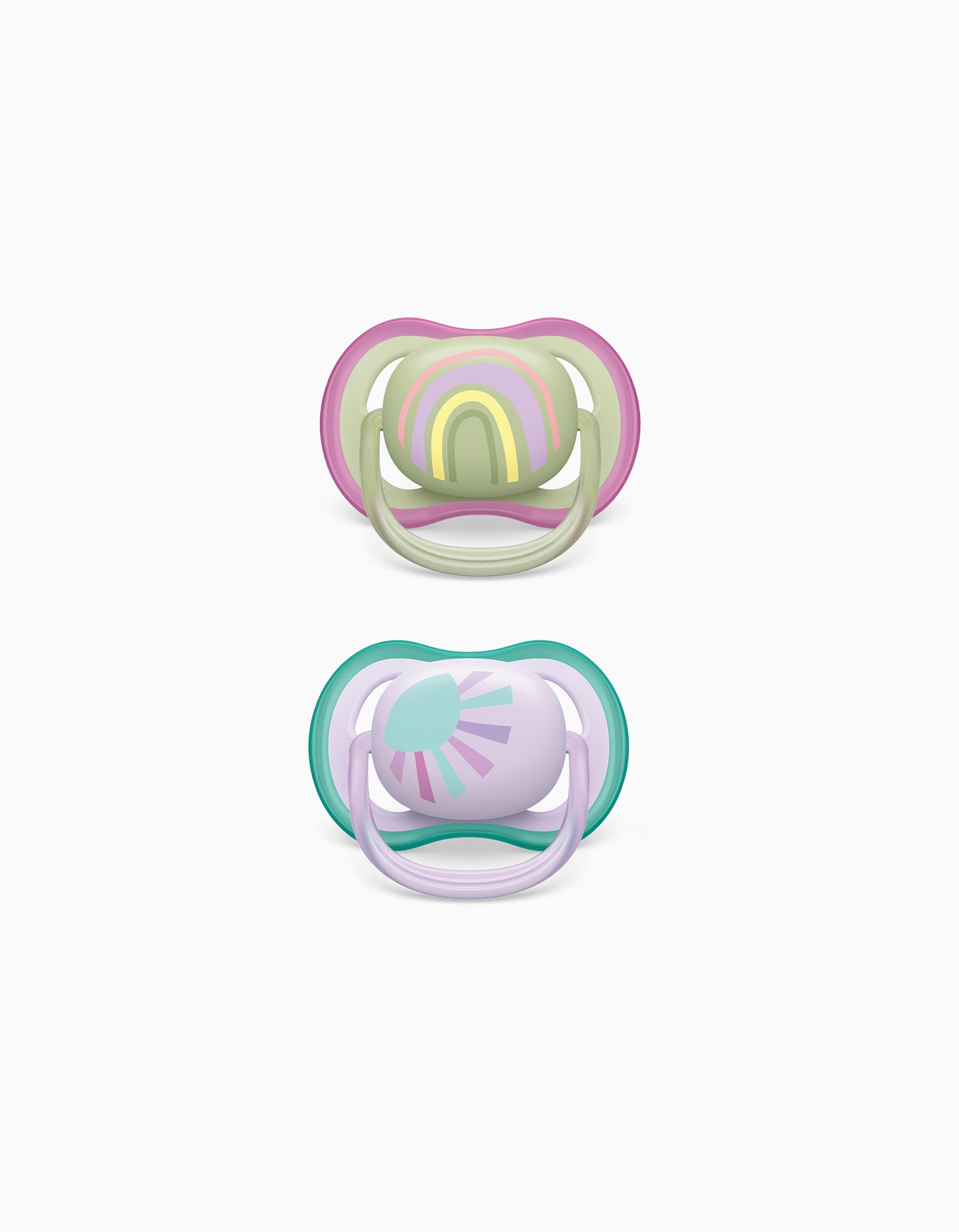 2 Chupetas Philips/Avent Ultra Air Silicone  0-6M, Rosa/Verde