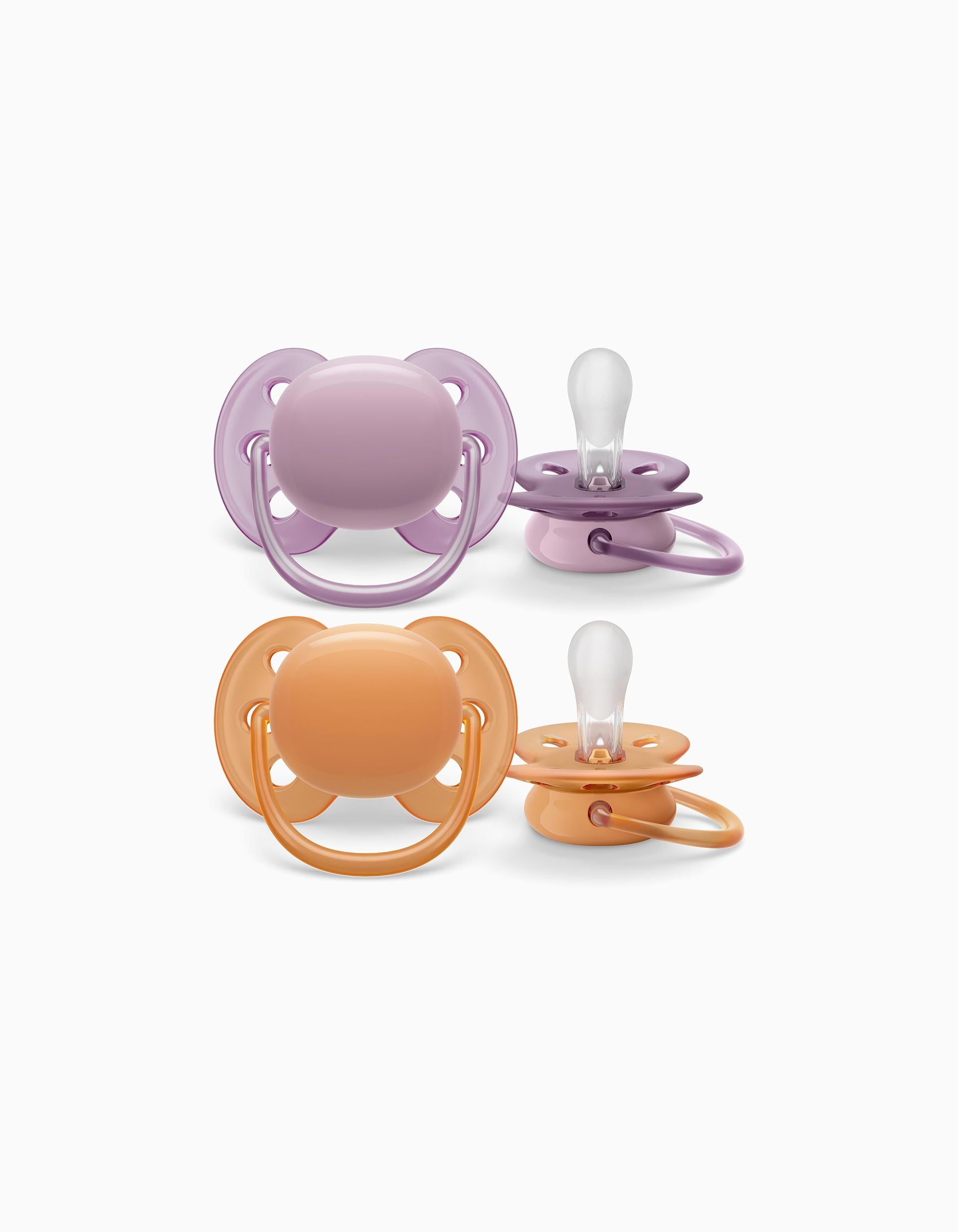 2 Chupetas  Philips/Avent Ultra Soft Silicone 6-18M, Laranja/Rosa