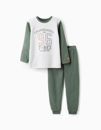 Pijama Polar para Niño 'T-Rex', Gris/Verde