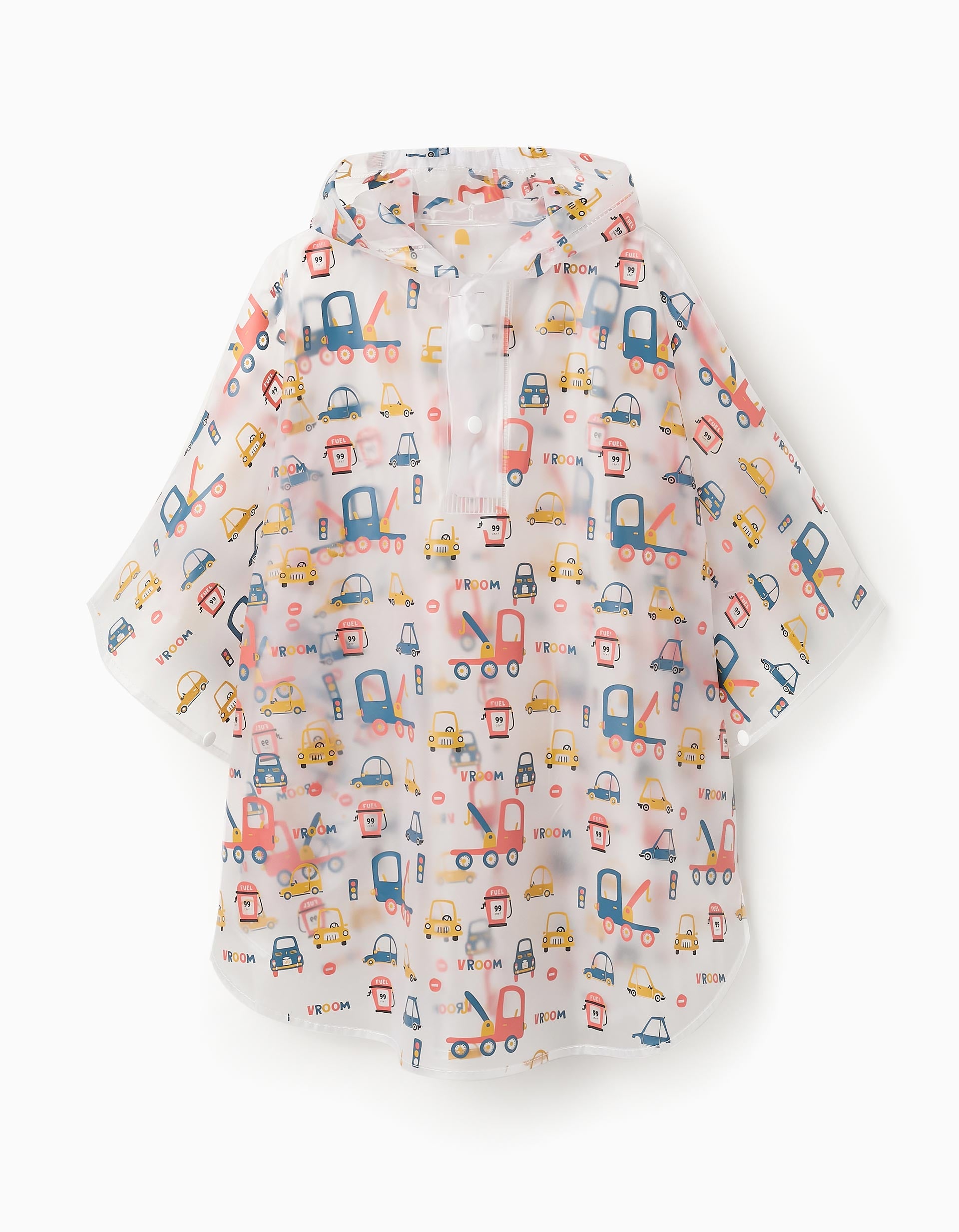 Rain Poncho for Baby Boys 'Vehicles', Transparent