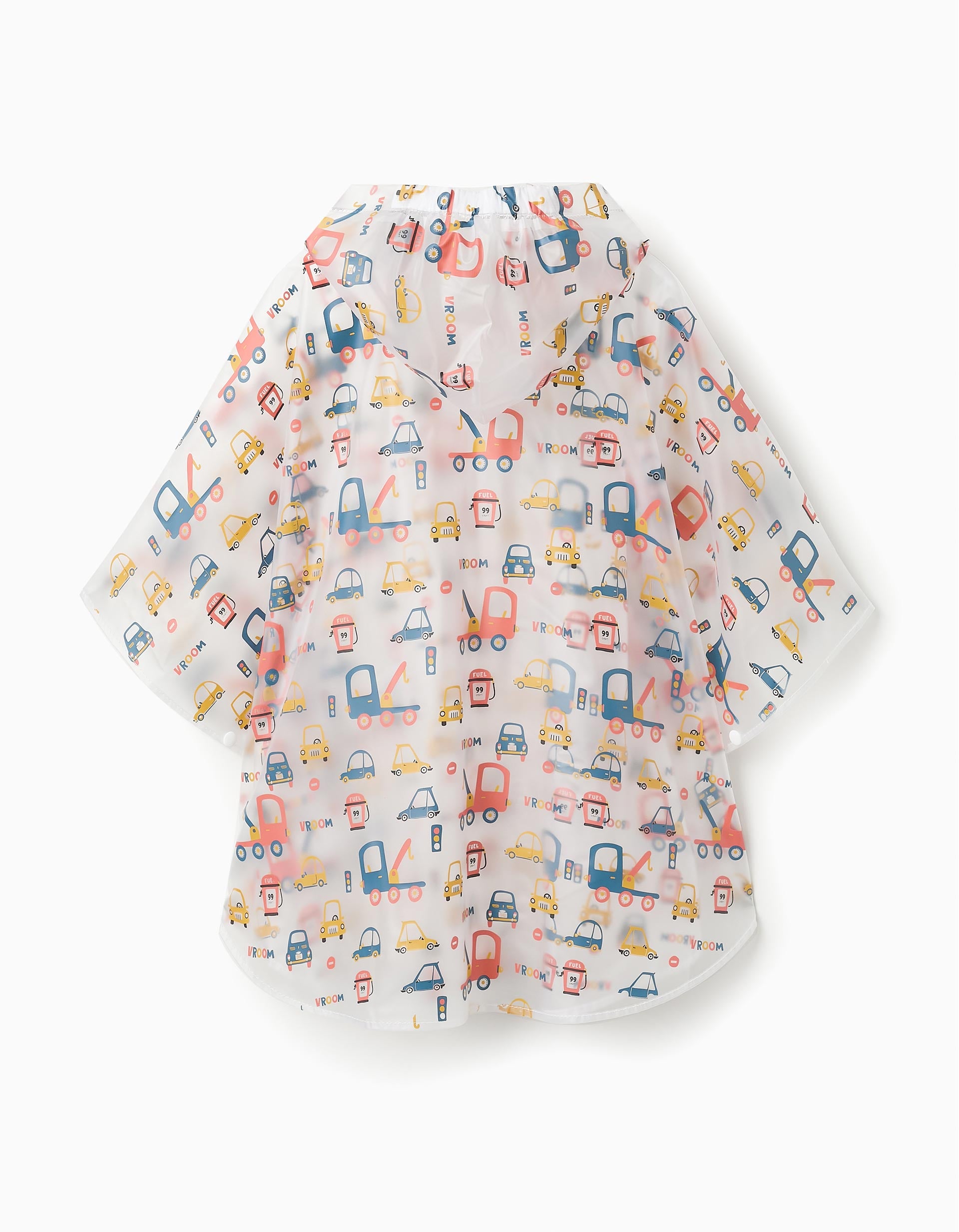 Rain Poncho for Baby Boys 'Vehicles', Transparent