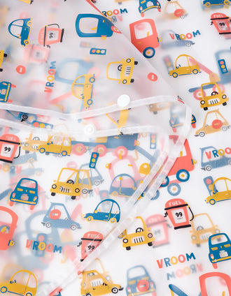 Poncho de Lluvia para Bebé Niño 'Vehículos', Transparente