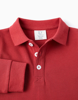 Polo à Manches Longues pour Bébé Garçon, Orange
