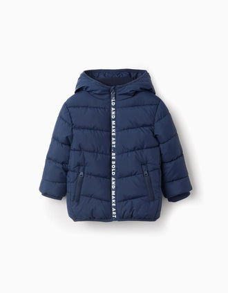 Doudoune avec Capuche pour Bébé Garçon, Bleu Foncé